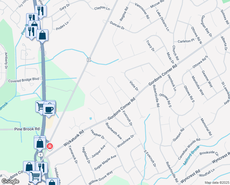 map of restaurants, bars, coffee shops, grocery stores, and more near Calgary Circle in Marlboro Township