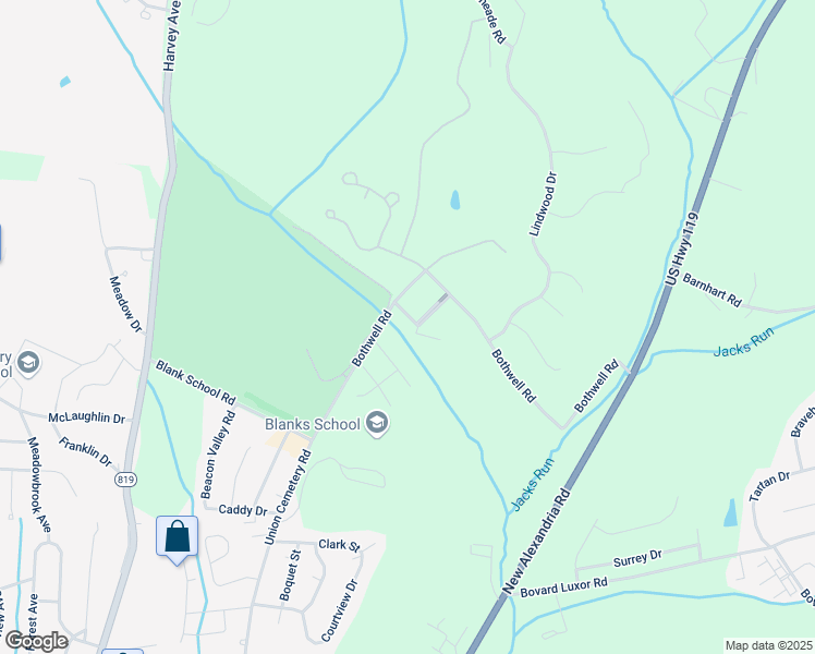 map of restaurants, bars, coffee shops, grocery stores, and more near 1013 Coronet Lane in Greensburg