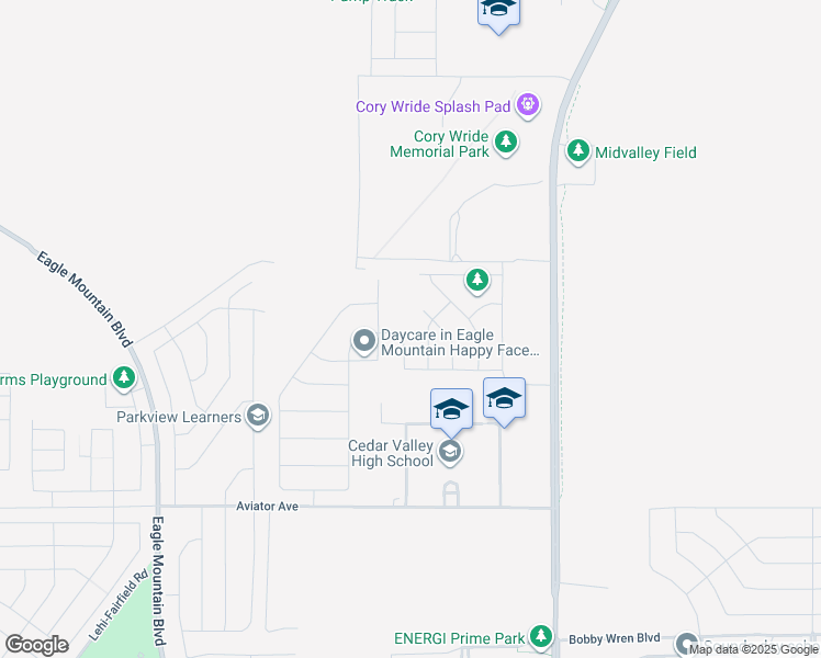 map of restaurants, bars, coffee shops, grocery stores, and more near 5410 North Lindbergh Lane in Eagle Mountain