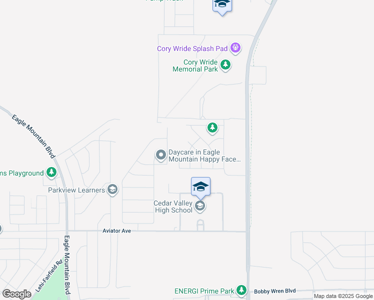 map of restaurants, bars, coffee shops, grocery stores, and more near 5409 North Sulley Way in Eagle Mountain