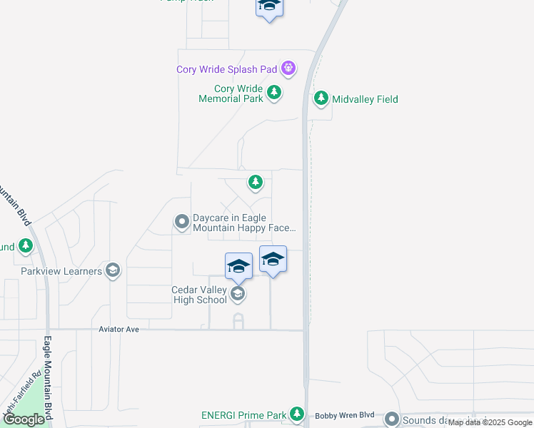 map of restaurants, bars, coffee shops, grocery stores, and more near 5397 North Solo Street in Eagle Mountain