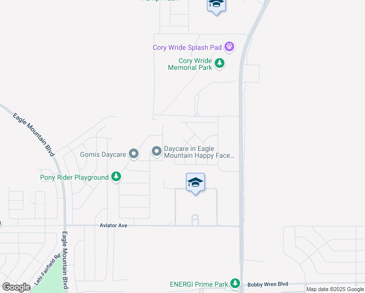 map of restaurants, bars, coffee shops, grocery stores, and more near 5409 North Sulley Way in Eagle Mountain