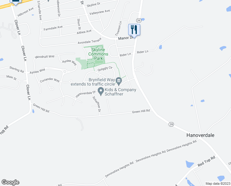map of restaurants, bars, coffee shops, grocery stores, and more near 213 Hanover View Circle in Harrisburg
