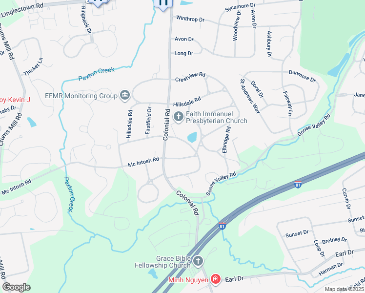map of restaurants, bars, coffee shops, grocery stores, and more near 4316 Lakeview Road in Harrisburg