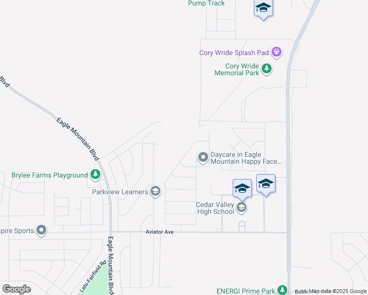 map of restaurants, bars, coffee shops, grocery stores, and more near 5442 North Saddle Stone Drive in Eagle Mountain