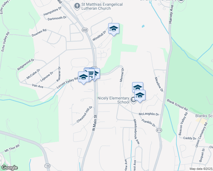 map of restaurants, bars, coffee shops, grocery stores, and more near 971 Old Salem Road in Greensburg