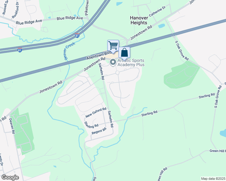 map of restaurants, bars, coffee shops, grocery stores, and more near 157 Radle Road in Dauphin County