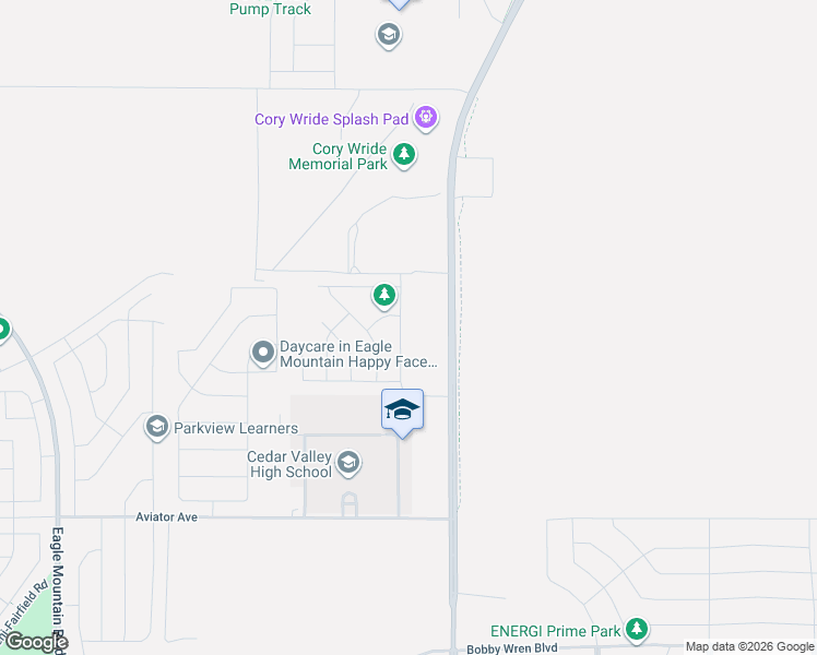 map of restaurants, bars, coffee shops, grocery stores, and more near Sweetwater N in Eagle Mountain