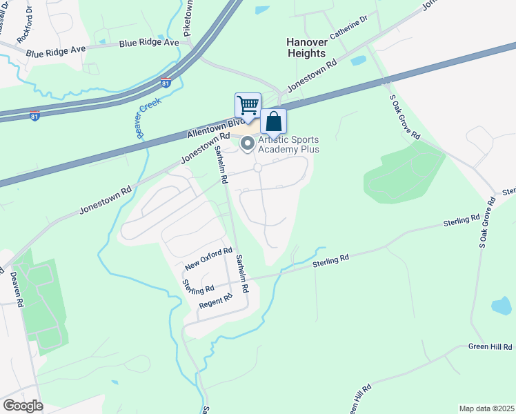 map of restaurants, bars, coffee shops, grocery stores, and more near 300 Bradford Boulevard in Harrisburg