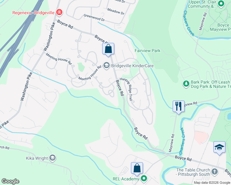 map of restaurants, bars, coffee shops, grocery stores, and more near 312 Ridge Point Circle in Bridgeville