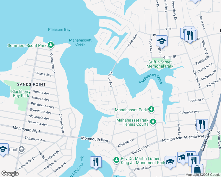map of restaurants, bars, coffee shops, grocery stores, and more near 197 Riddle Avenue in Long Branch