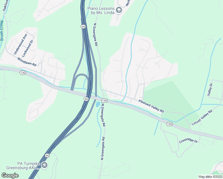map of restaurants, bars, coffee shops, grocery stores, and more near 221 Pleasant Valley Road in Jeannette
