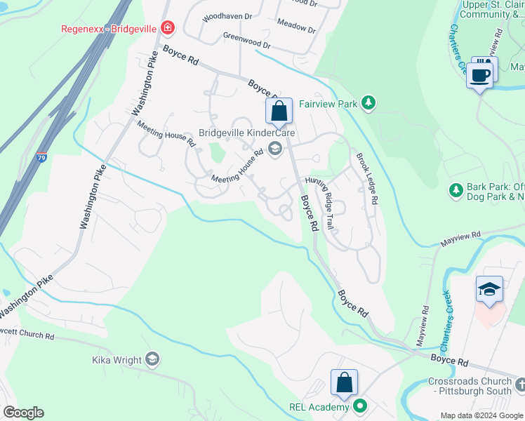 map of restaurants, bars, coffee shops, grocery stores, and more near 333 Ridge Pointe Circle in Bridgeville