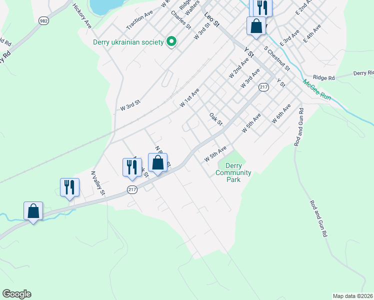map of restaurants, bars, coffee shops, grocery stores, and more near 116 North Summit Street in Derry