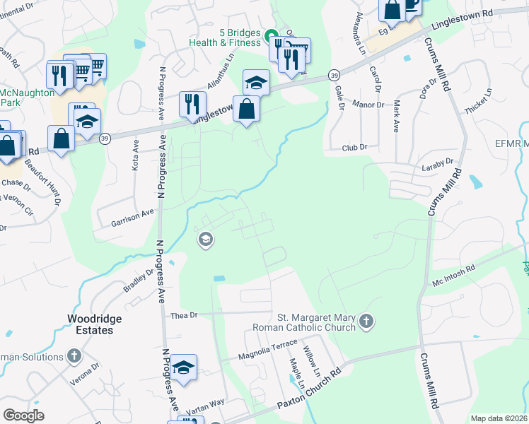 map of restaurants, bars, coffee shops, grocery stores, and more near 2615 Linglestown Rd in Harrisburg