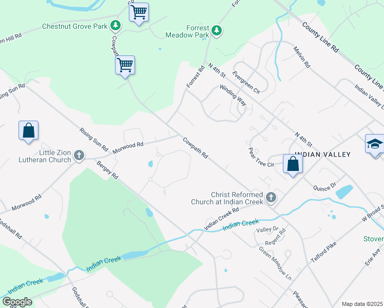 map of restaurants, bars, coffee shops, grocery stores, and more near 259 Country Club Drive in Telford
