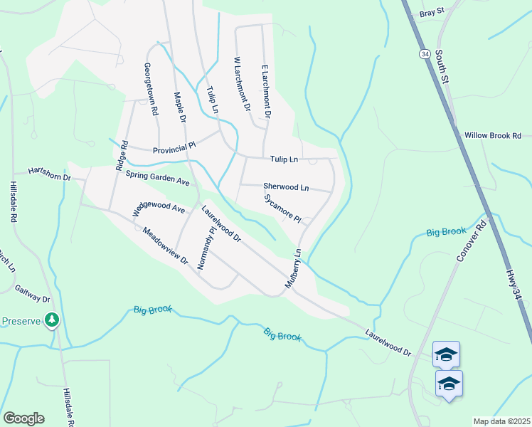 map of restaurants, bars, coffee shops, grocery stores, and more near 7 Sycamore Place in Colts Neck