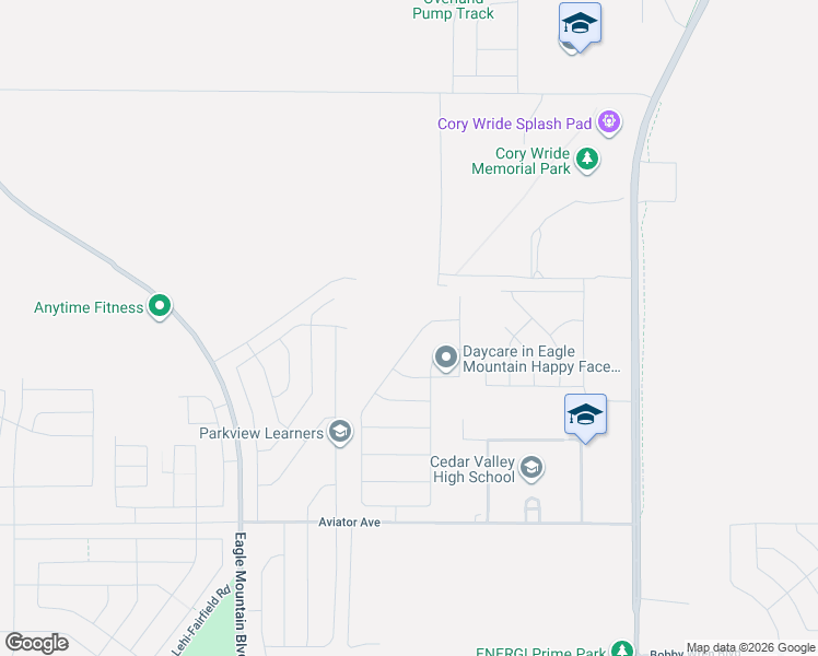 map of restaurants, bars, coffee shops, grocery stores, and more near Stone Gate Drive in Eagle Mountain