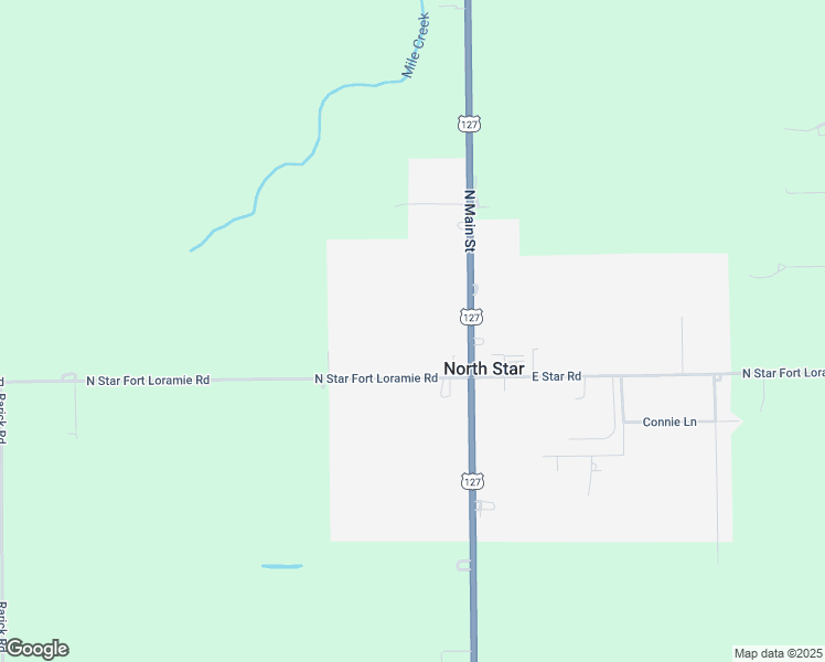 map of restaurants, bars, coffee shops, grocery stores, and more near 54 North Main in North Star