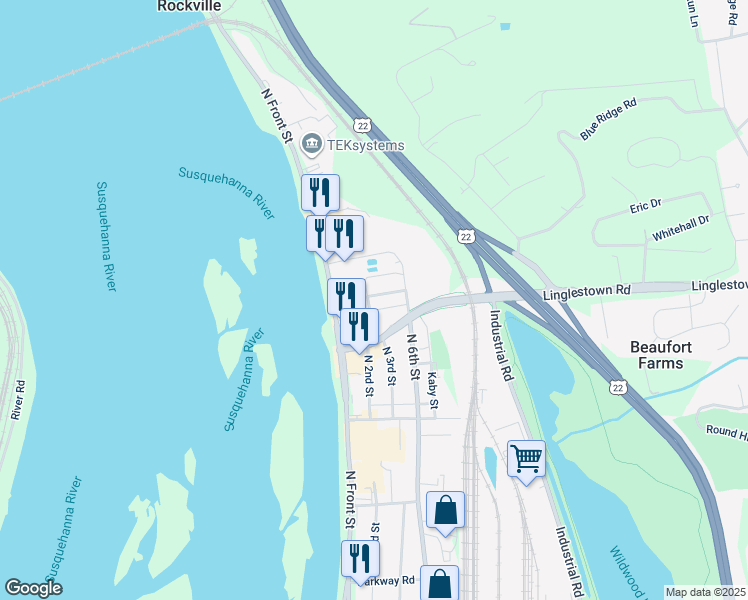 map of restaurants, bars, coffee shops, grocery stores, and more near 4427 N 2nd St in Harrisburg