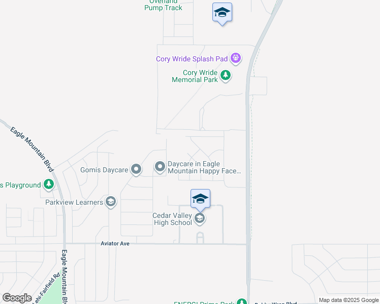 map of restaurants, bars, coffee shops, grocery stores, and more near 5462 Orville Street in Eagle Mountain