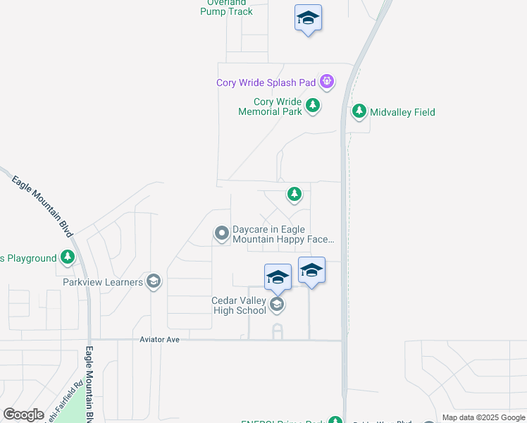 map of restaurants, bars, coffee shops, grocery stores, and more near 5478 Orville Street in Eagle Mountain