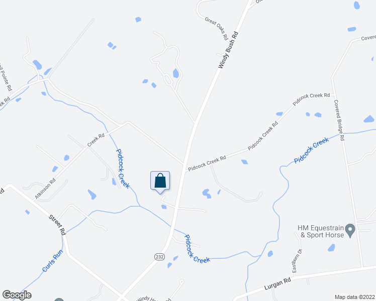 map of restaurants, bars, coffee shops, grocery stores, and more near 3235 Windy Bush Road in New Hope