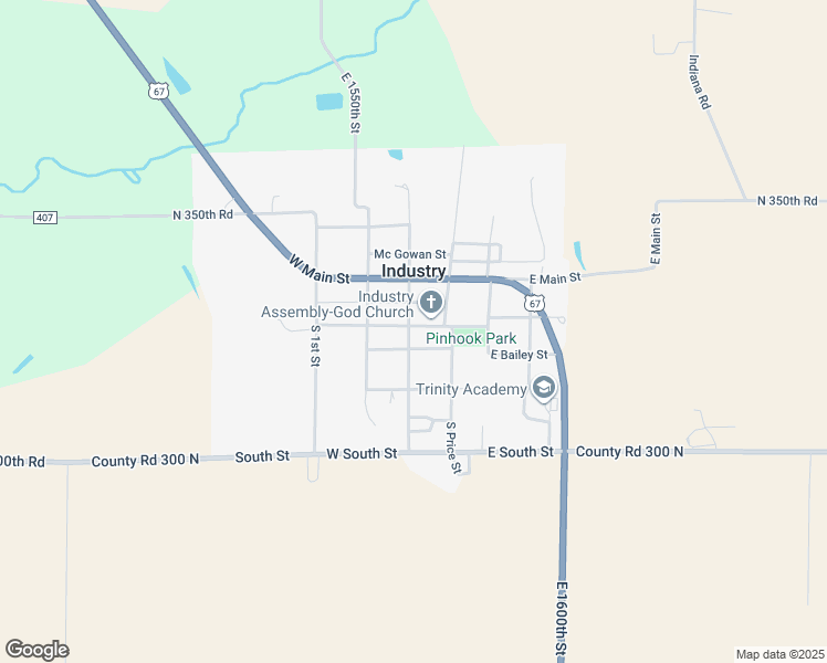 map of restaurants, bars, coffee shops, grocery stores, and more near 103 Hickory Street in Industry