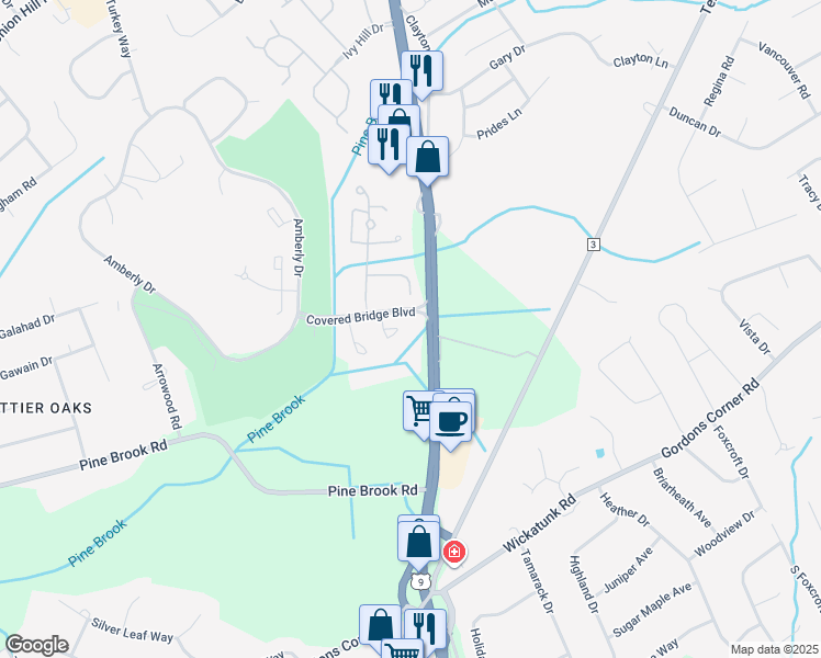 map of restaurants, bars, coffee shops, grocery stores, and more near 210 Covered Bridge Boulevard in Manalapan Township