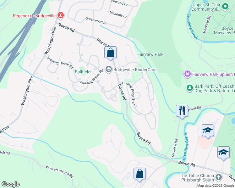 map of restaurants, bars, coffee shops, grocery stores, and more near 312 Ridge Point Circle in Bridgeville