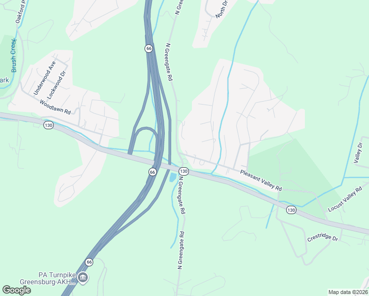 map of restaurants, bars, coffee shops, grocery stores, and more near 207 Pleasant Valley Road in Jeannette