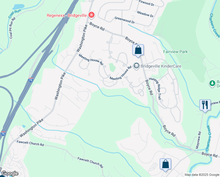 map of restaurants, bars, coffee shops, grocery stores, and more near 515 Hunters Path Road in Bridgeville