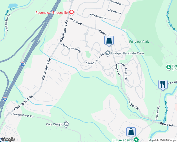 map of restaurants, bars, coffee shops, grocery stores, and more near 515 Hunters Path Road in Bridgeville