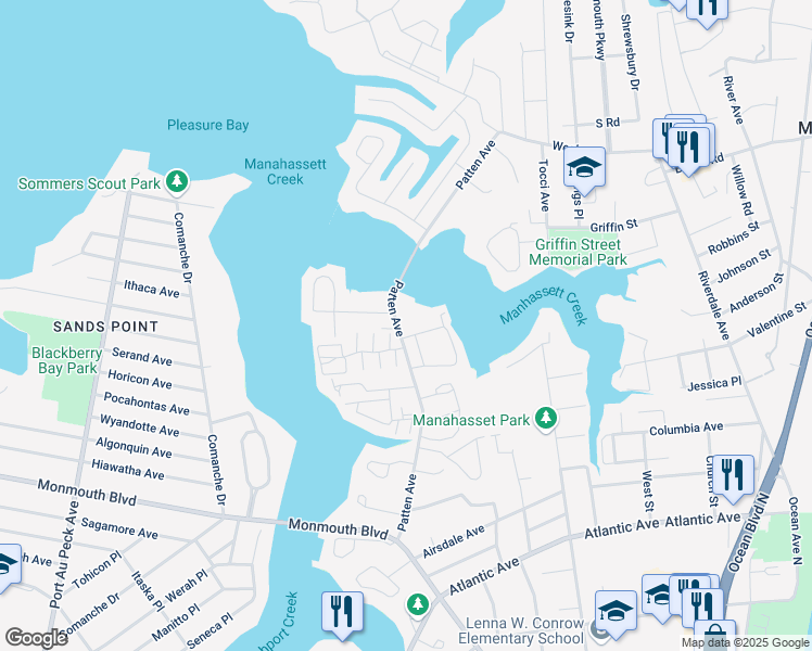 map of restaurants, bars, coffee shops, grocery stores, and more near 197 Riddle Avenue in Long Branch