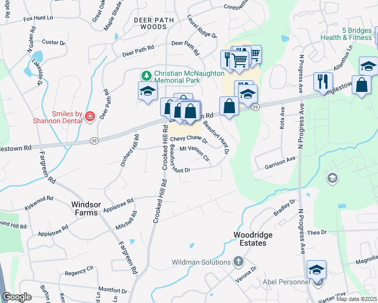map of restaurants, bars, coffee shops, grocery stores, and more near 2017 Mount Vernon Circle in Harrisburg
