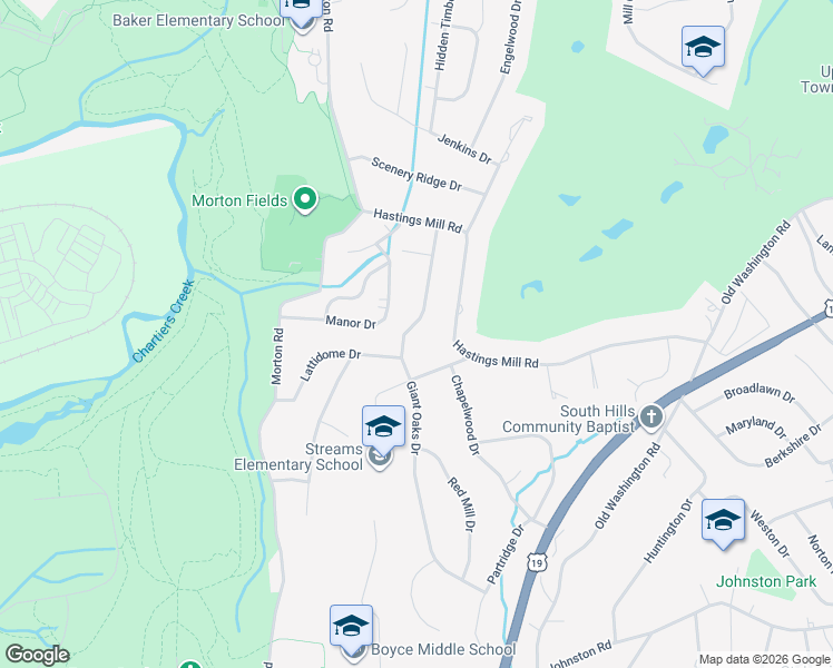 map of restaurants, bars, coffee shops, grocery stores, and more near 2361 Giant Oaks Drive in Pittsburgh