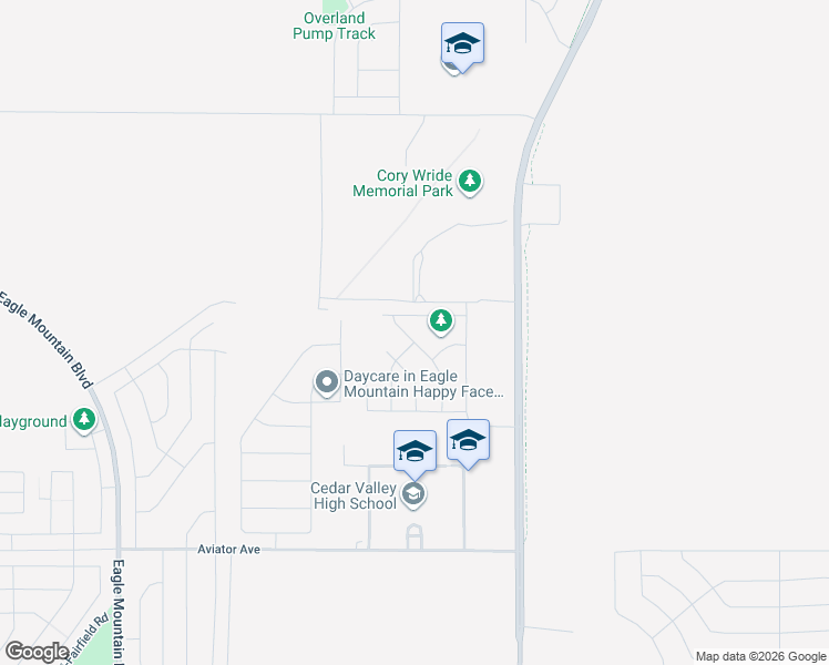 map of restaurants, bars, coffee shops, grocery stores, and more near 5492 North Yeager Lane in Eagle Mountain