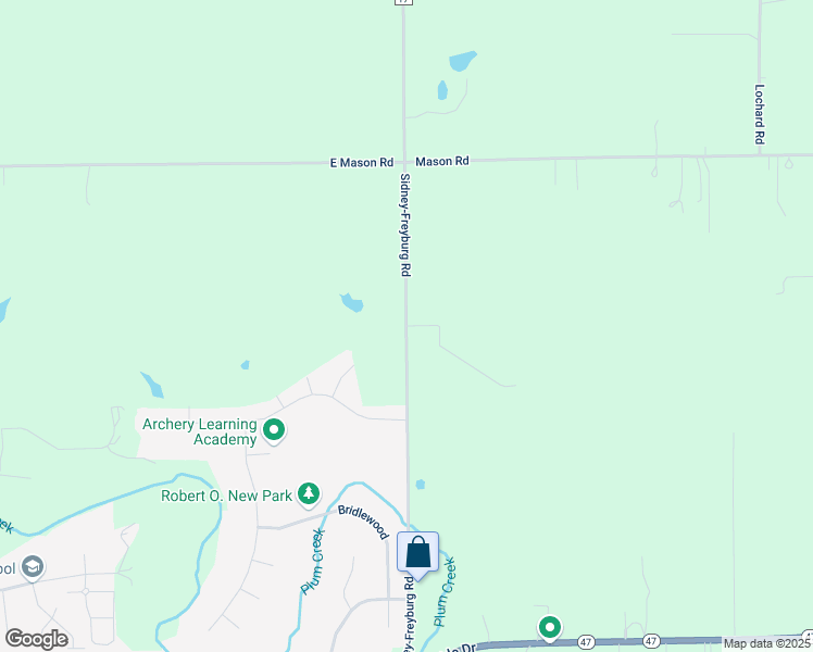 map of restaurants, bars, coffee shops, grocery stores, and more near 3363 Sidney-Freyburg Road in Sidney