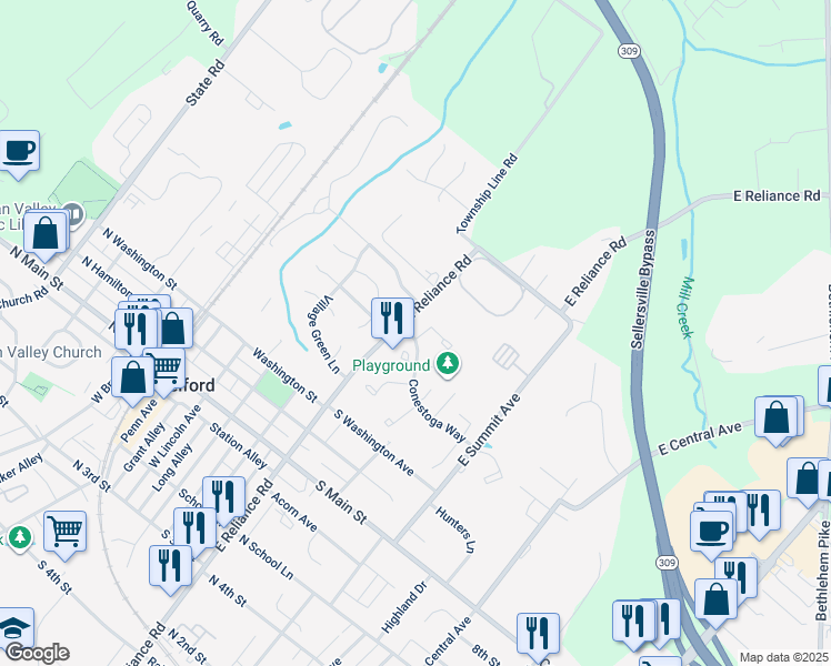 map of restaurants, bars, coffee shops, grocery stores, and more near 19 Reliance Court in Telford