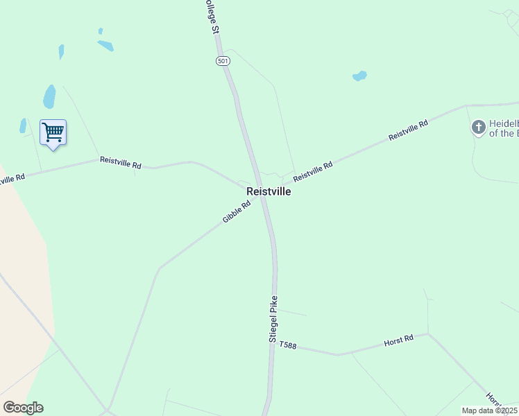 map of restaurants, bars, coffee shops, grocery stores, and more near 1593 Stiegel Pike in Myerstown
