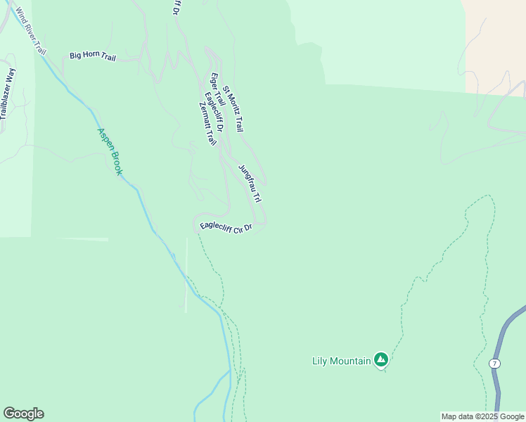 map of restaurants, bars, coffee shops, grocery stores, and more near 3441 Eaglecliff Circle Drive in Estes Park