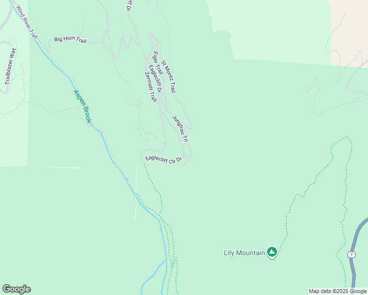 map of restaurants, bars, coffee shops, grocery stores, and more near 3441 Eaglecliff Circle Drive in Estes Park