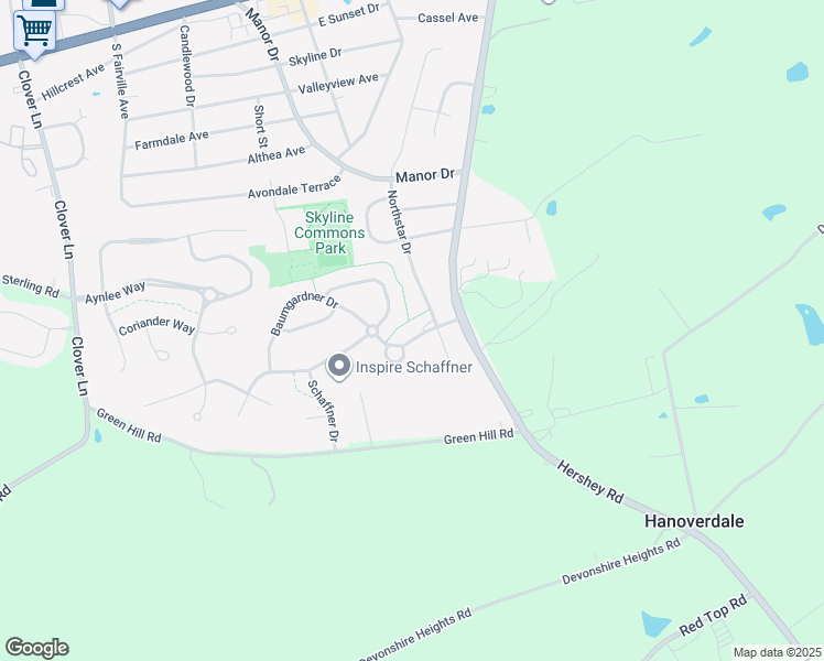 map of restaurants, bars, coffee shops, grocery stores, and more near 433 Northstar Drive in Skyline View