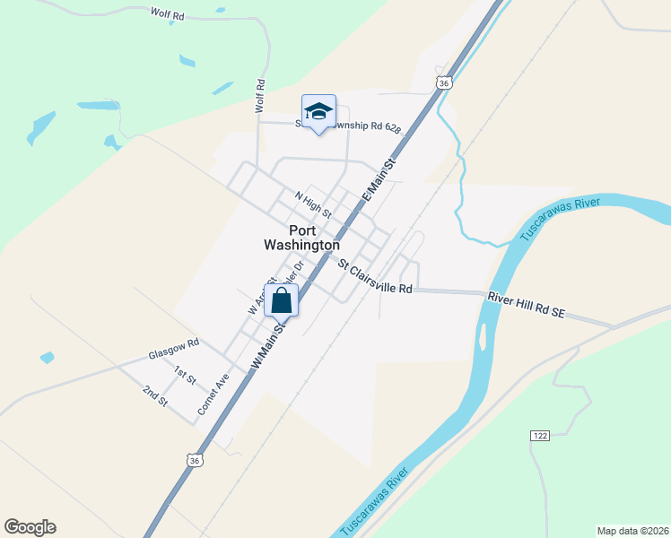 map of restaurants, bars, coffee shops, grocery stores, and more near in Port Washington