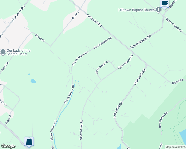 map of restaurants, bars, coffee shops, grocery stores, and more near 229 Winterberry Lane in Chalfont