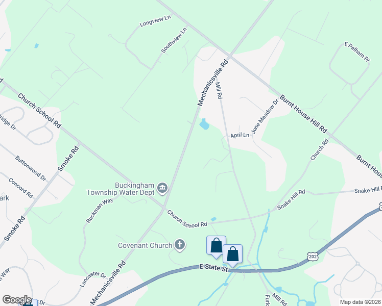 map of restaurants, bars, coffee shops, grocery stores, and more near 4265 Mechanicsville Road in Doylestown