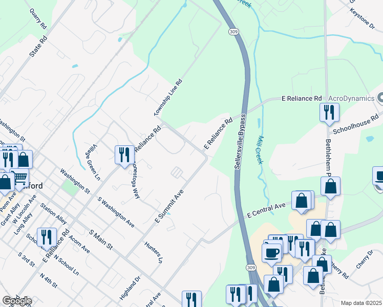 map of restaurants, bars, coffee shops, grocery stores, and more near 5 Joelle Way in Telford