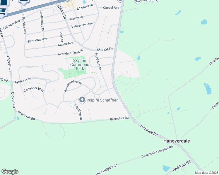 map of restaurants, bars, coffee shops, grocery stores, and more near 433 Northstar Drive in Skyline View