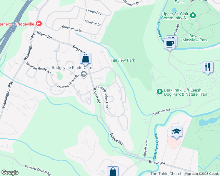 map of restaurants, bars, coffee shops, grocery stores, and more near 2909 Big Meadow Court in Bridgeville
