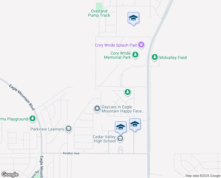 map of restaurants, bars, coffee shops, grocery stores, and more near 1293 Wilburn Lane in Eagle Mountain